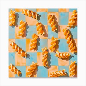 Fusilli Pastel Checkerboard 1 Canvas Print