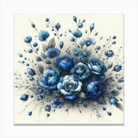 Blue Roses Canvas Print