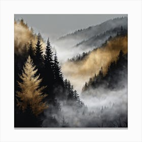 Abstract Golden Forest (9) Canvas Print