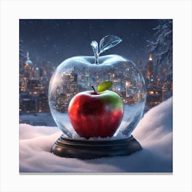 Zbrush Central Contest Glass Apple With A Glowing Cit Canvas Print