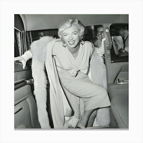 Marilyn Monroe Boarding A Car Canvas Print