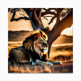 Lion In The Sun 2 Canvas Print