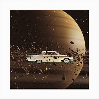 Saturn Car Square Canvas Print