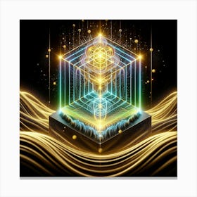 Golden Cube 4 Canvas Print