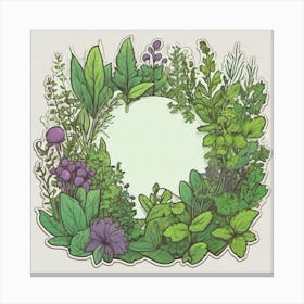 Herbal Wreath Canvas Print