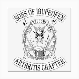 Sons Of Ibuprofen Arthritis Chapter Funny Old Biker Canvas Print