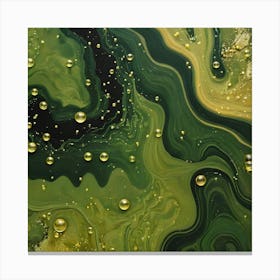 olive gold abstract wave art 11 Canvas Print