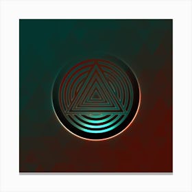 Geometric Neon Glyph on Jewel Tone Triangle Pattern 062 Canvas Print