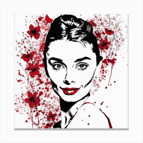 Audrey Hepburn Portrait Painting (18) Canvas Print