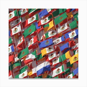 Mexican Flags 11 Canvas Print