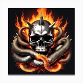 Skull And Snake Canvas Print