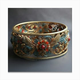 Gold And Red Bangle Canvas Print