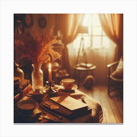 Candlelight In A Room Canvas Print