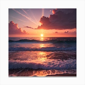 Sunset At The Beach 9 Canvas Print