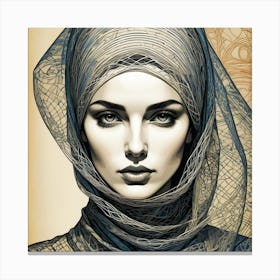 Muslim Woman With Veil Canvas Print