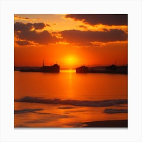 Sunset Over The Sea Canvas Print