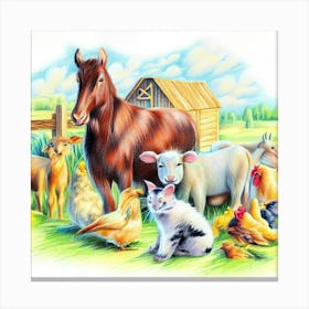 Farm Animals Canvas Print