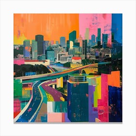 Abstract Travel Collection Seoul South Korea 7 Canvas Print