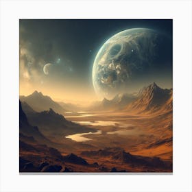 Space Landscape Wallpaper Canvas Print