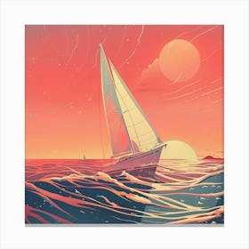 Sailboat In The Ocean Canvas Print