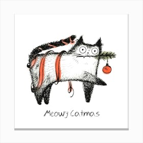 Meowy Catmas Canvas Print