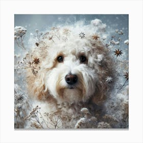 Poodle In The Snow Canvas Print