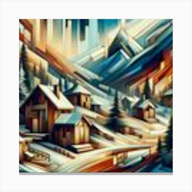 A mixture of modern abstract art, plastic art, surreal art, oil painting abstract painting art e
wooden huts mountain montain village 9 Canvas Print