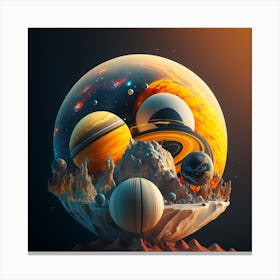 Planets In Space 5 Canvas Print