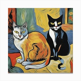 Two Cats By Vincent Van Gogh Canvas Print