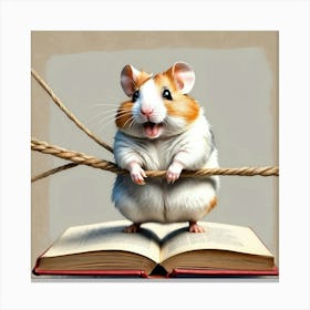 Hamster On Rope Canvas Print