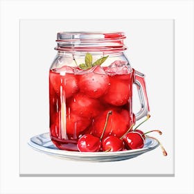 Cherry Juice In A Jar Canvas Print