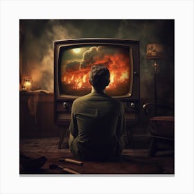 Tv Screen Canvas Print