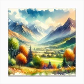 Watercolor Landscape Painting 15 Canvas Print