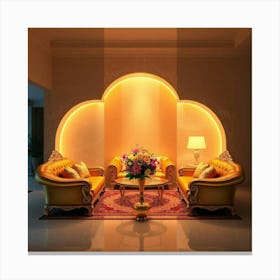 Golden Living Room Canvas Print