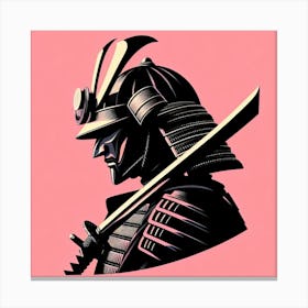 Samurai Japan Armor Fighter Pink Canvas Print