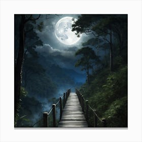 Full Moon In The Forest Canvas Print