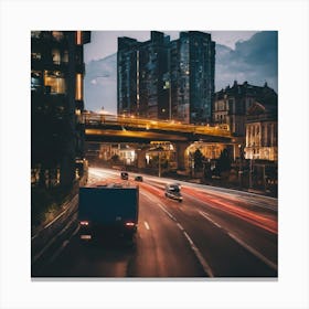 Cityscape At Dusk 3 Canvas Print