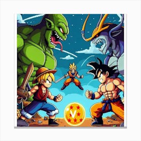 Dragon Ball Z vs One Piece 1 Canvas Print