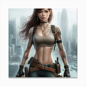 Girl With Guns Canvas Print