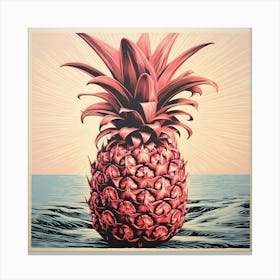 Pink vintage Ananas Canvas Print