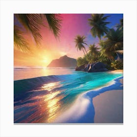 Sunset On The Beach 25 Canvas Print