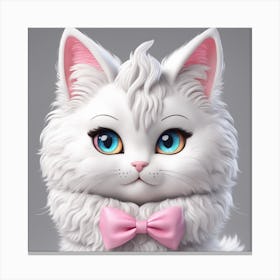 Cute White Cat 2 Canvas Print