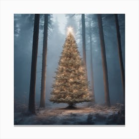 Christmas Tree In The Forest 91 Canvas Print