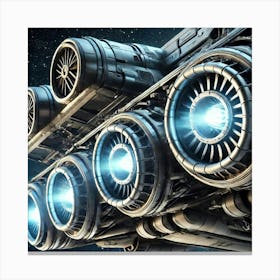 A Close Up View Of The Thruster Systems On A Valky Converted Canvas Print