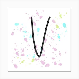 Name Initials Name Initials Letter V Canvas Print