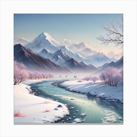 Snowy Mountains Canvas Print