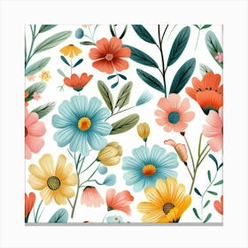 Floral Seamless Pattern 3 Canvas Print