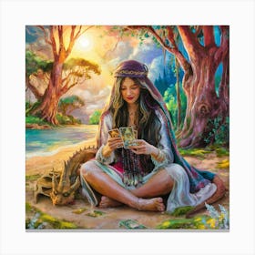 Tarot Card Reading 9 Canvas Print