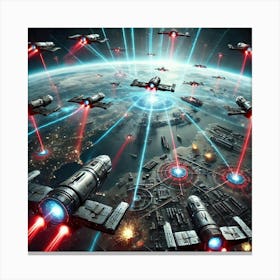 Orbital Siege Network Locking Targets Converted Canvas Print