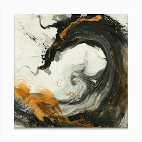 Black And Orange Wave Canvas Print